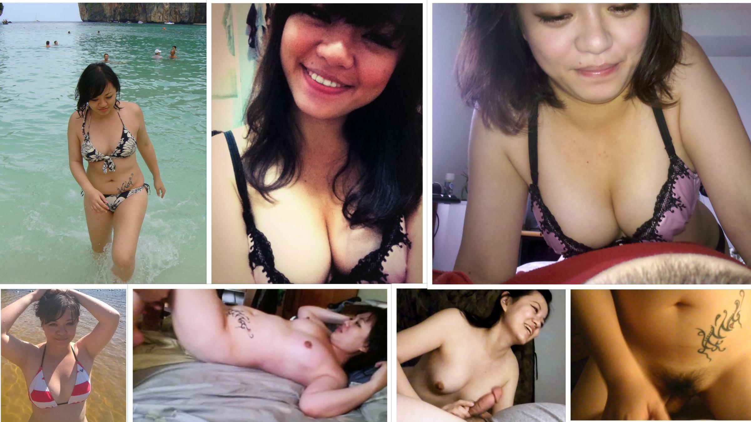 Amateur Asian Wife On/Off Collage